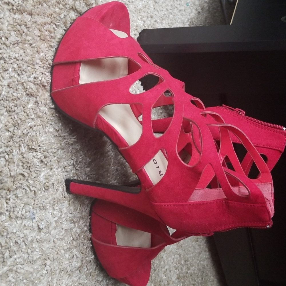 Red hot heels, worn once